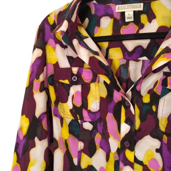 Dana Buchman Woman's Button Up Shirt Size L - Picture 3 of 7